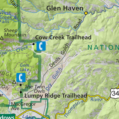 Rocky Mountain National Park - NPS Map - Hike Colorado - Bike Colorado Preview 3