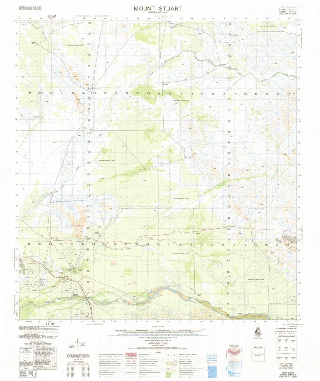 Mount Stuart (2153-3) Map by Geoscience Australia | Avenza Maps