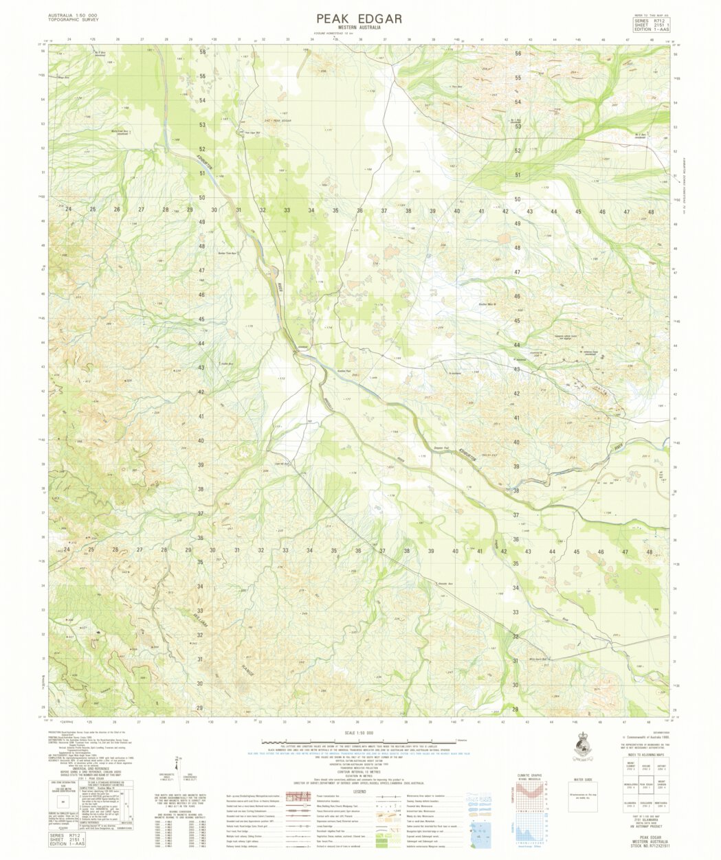 Edgar Ranges Map Peak Edgar (2151-1) Map by Geoscience Australia | Avenza Maps