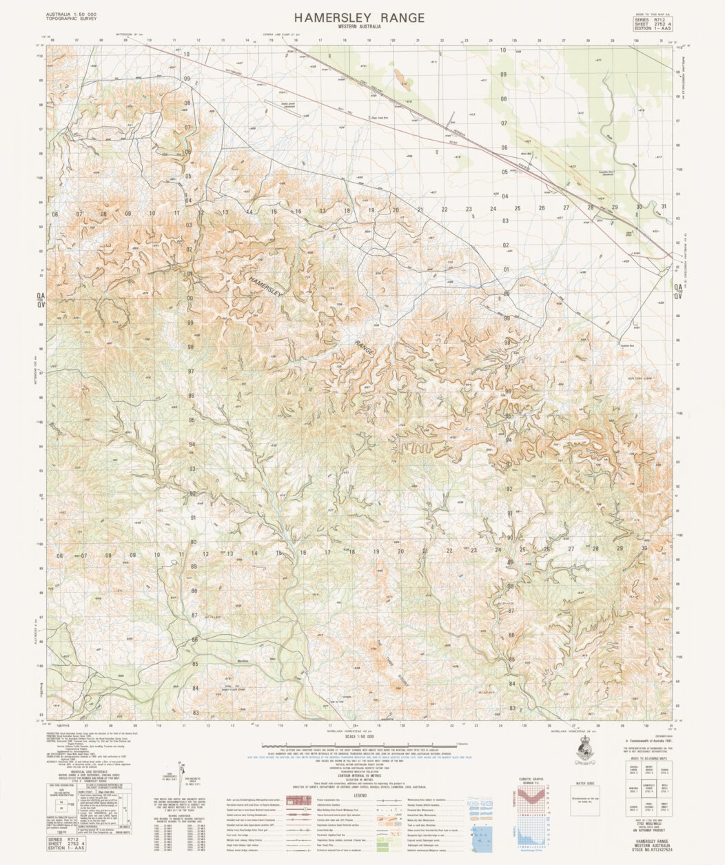 Hamersley Range (2752-4) Map by Geoscience Australia | Avenza Maps