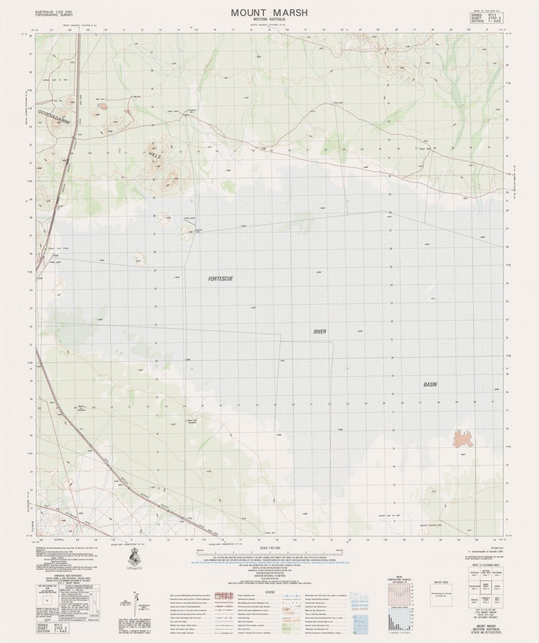 Marsch Map Mount Marsh (2753-3) Map by Geoscience Australia | Avenza Maps