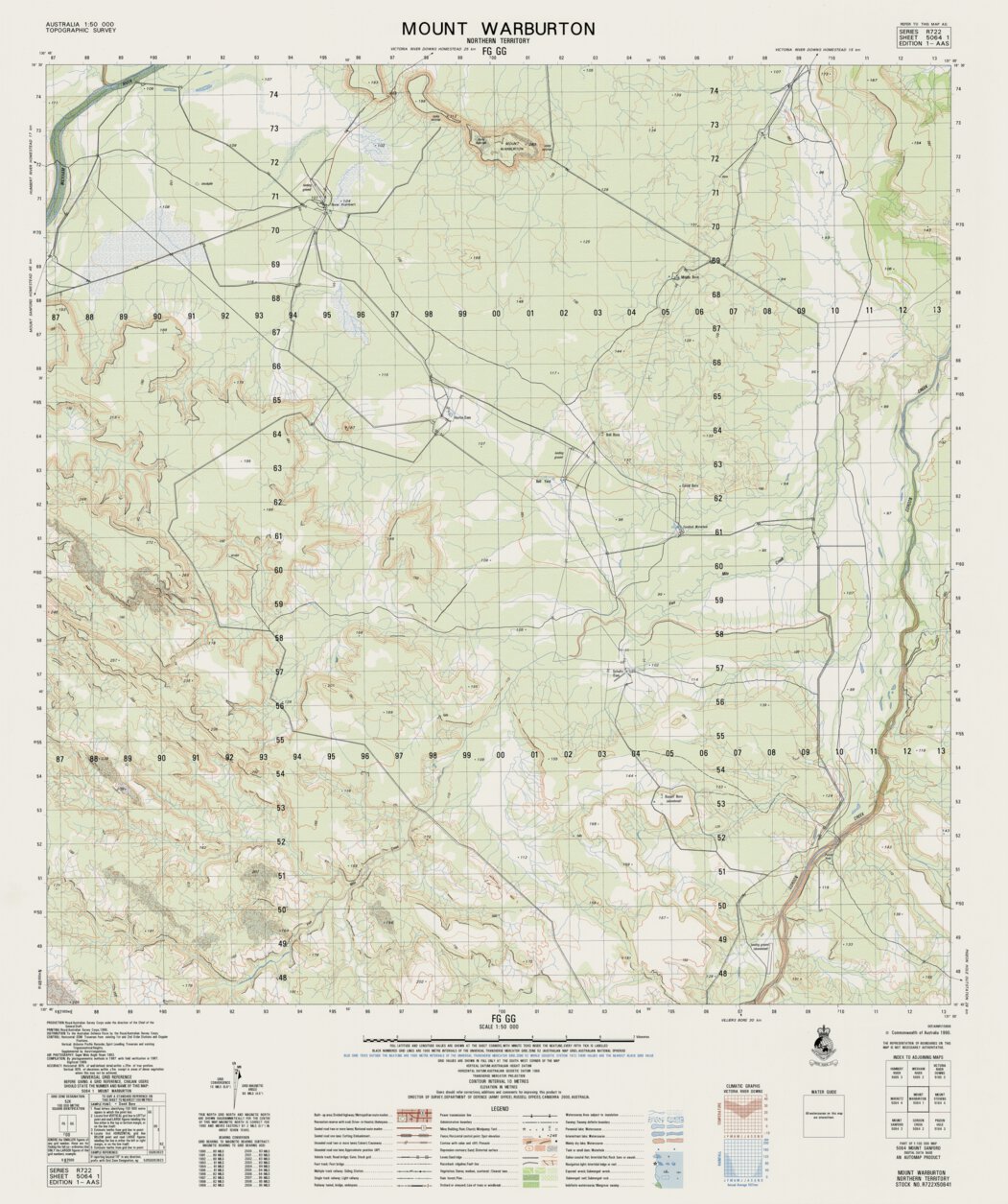 Mount Warburton (5064-1) Map by Geoscience Australia | Avenza Maps
