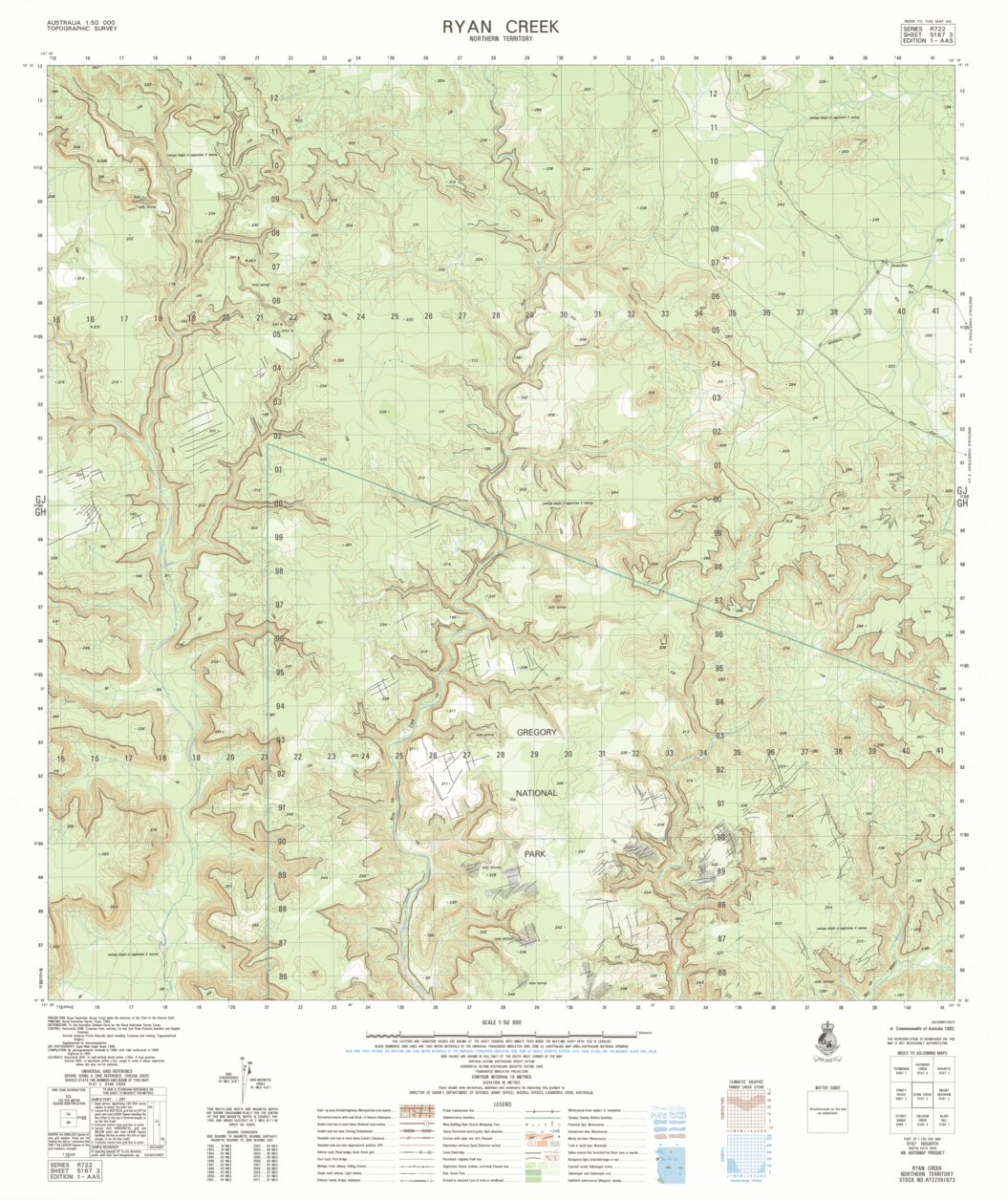Ryan Creek (5167-3) Map by Geoscience Australia | Avenza Maps