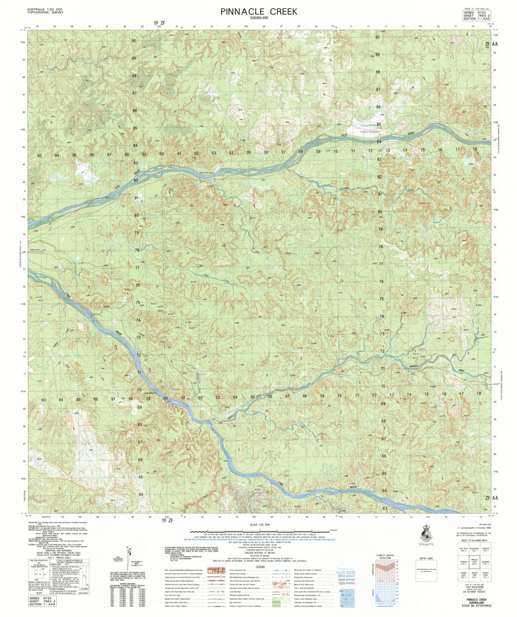 Pinnacle Creek (7663-2) Map by Geoscience Australia | Avenza Maps