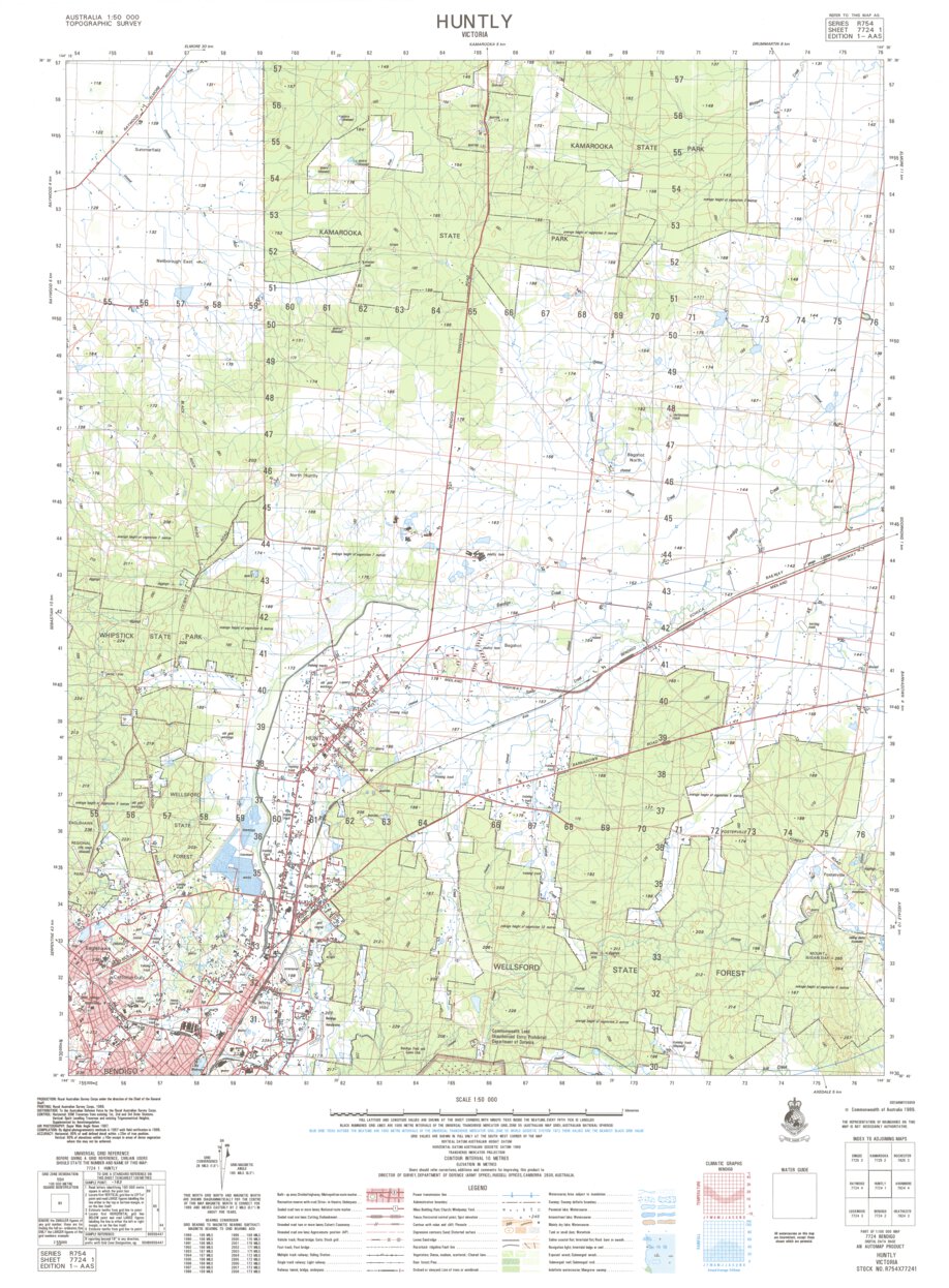 Hunley Map Huntly (7724-1) Map by Geoscience Australia | Avenza Maps