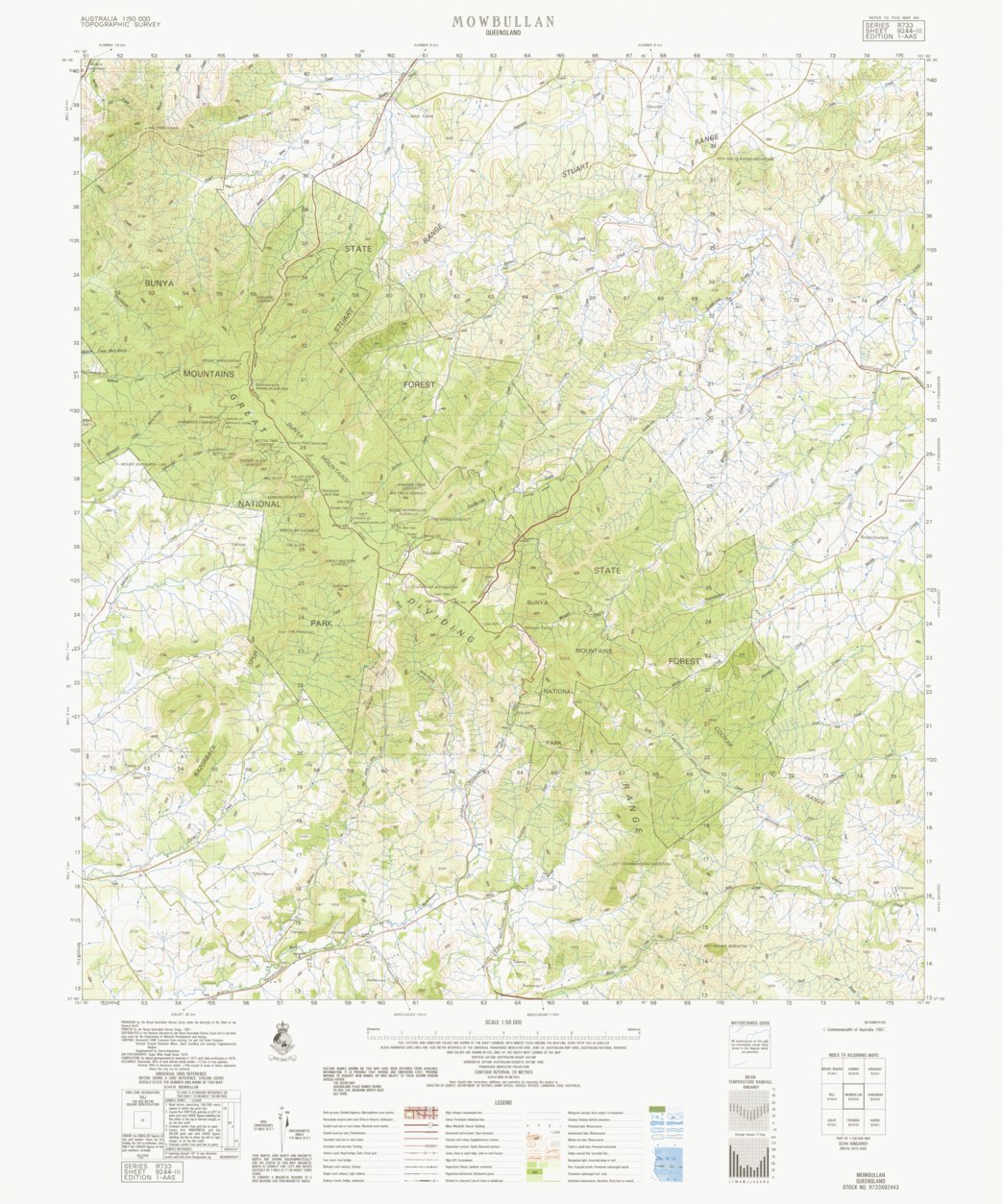 Mowbullan (9244-3) Map by Geoscience Australia | Avenza Maps