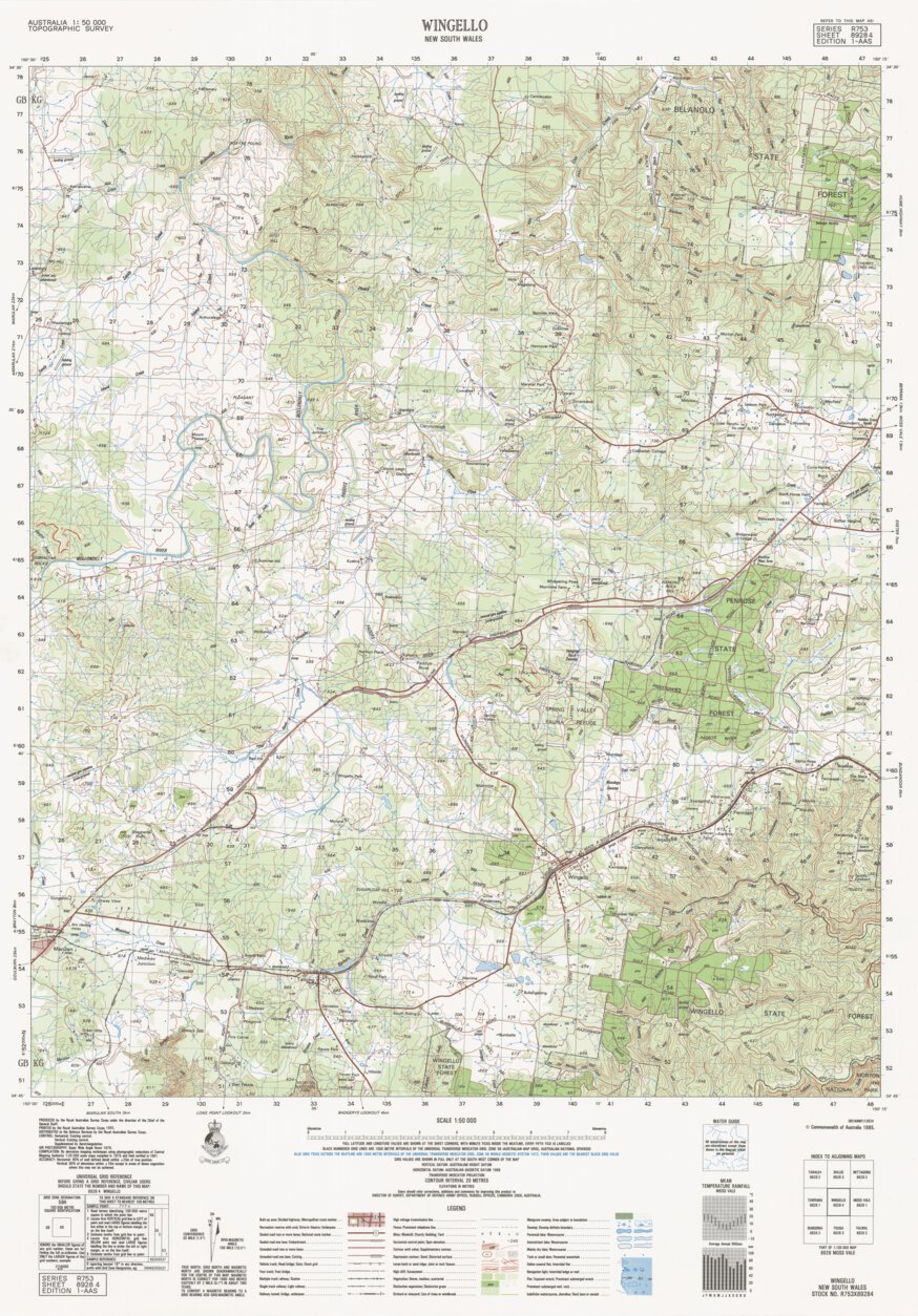 Wingello (8928-4) Map by Geoscience Australia | Avenza Maps