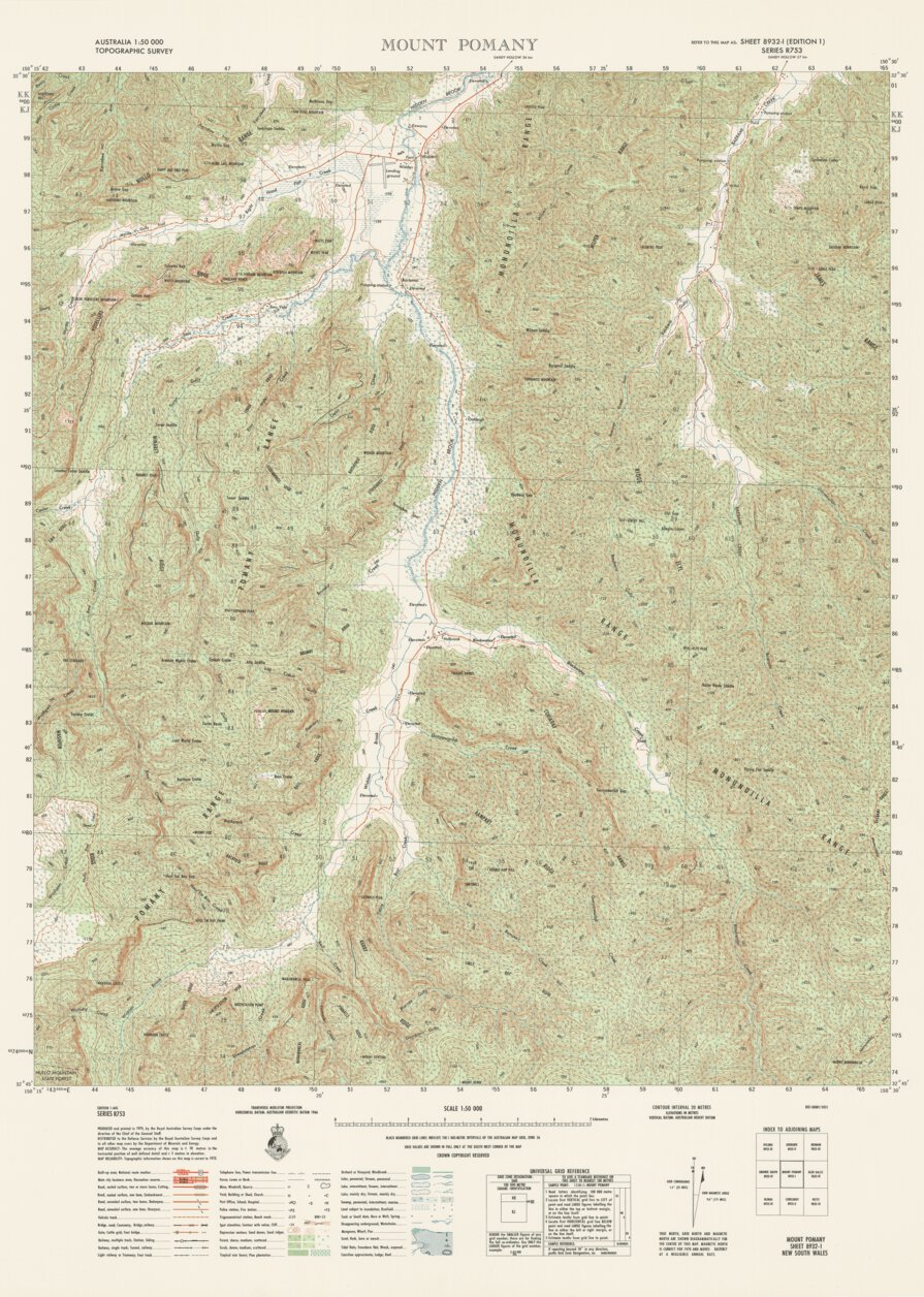 Mount Pomany (8932-1) Map by Geoscience Australia | Avenza Maps