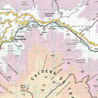 La Palma Tour & Trail Map North map sheet Preview 2