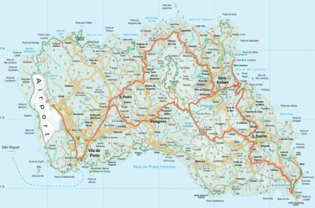 Azores Santa Maria Tour & Trail Map Preview 1