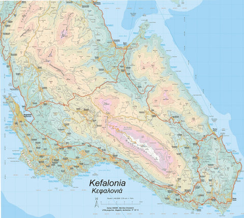 Kefalonia Tour & Trail Map South-East map sheet Preview 1