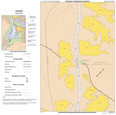 Tennessee-Tombigbee Waterway Chart 06: Historic Miles 426-429 Preview 1