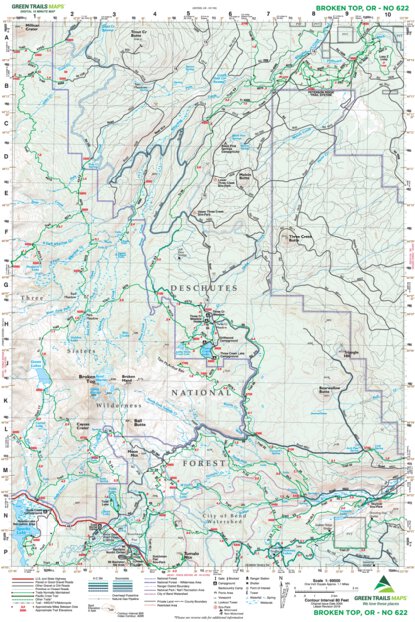 622: Broken Top, OR Map by Green Trails Maps, Inc. | Avenza Maps