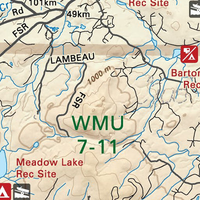 CCBC55 Blackwater River - Cariboo Chilcotin Coast BC Topo Preview 3