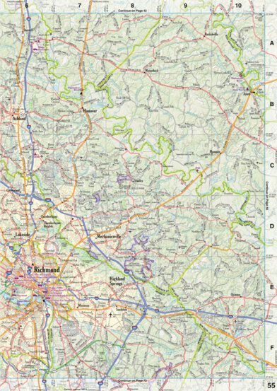 Virginia Atlas & Gazetteer Page 55 Preview 1