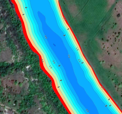 01. Інгулець річка (с.Нововасилівка, ч.1) Миколаївська область. Карта глибин. Preview 3