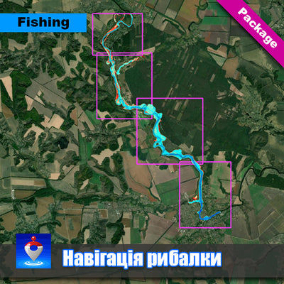 Рось річка (с. Москаленки - смт Стеблів). Черкаська, Київська область. Карта глибин (Full Package) Preview 1