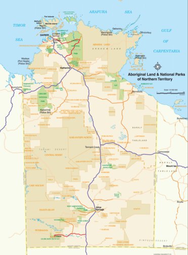 UBD-Gregory's Aboriginal Land and National Parks of Northern Territory Map Preview 1