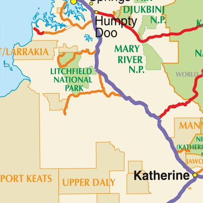 UBD-Gregory's Aboriginal Land and National Parks of Northern Territory Map Preview 3