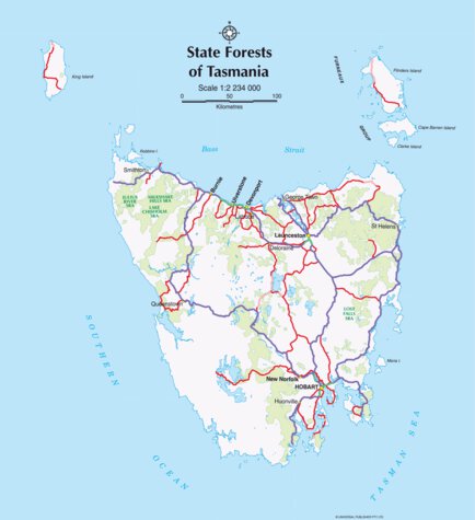 UBD-Gregory's State forests of Tasmania inset map Preview 1