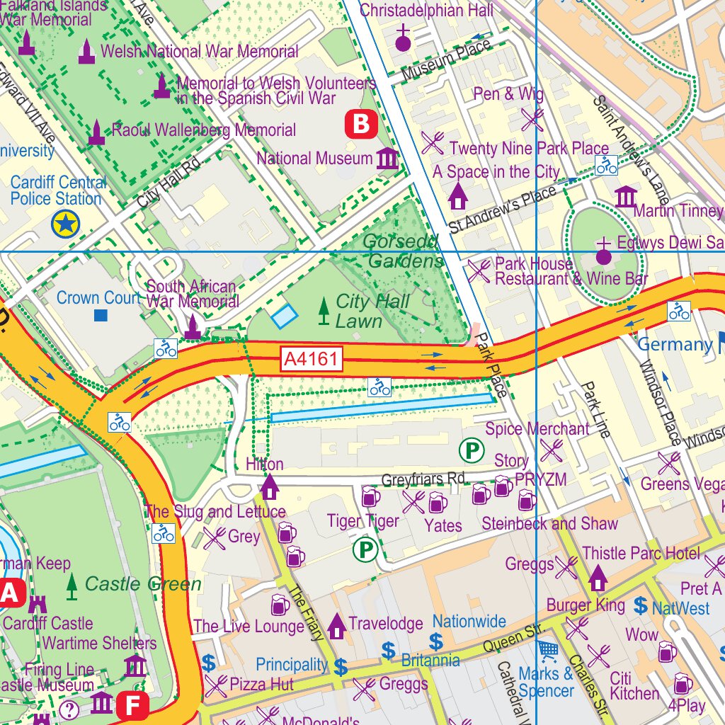 Cardiff 1:8,000 (ITMB) Map by ITMB Publishing Ltd. | Avenza Maps