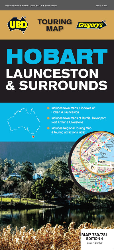 UBD-Gregory's Hobart, Launceston & Surrounds, Map 780/781, edition 4 Preview 1