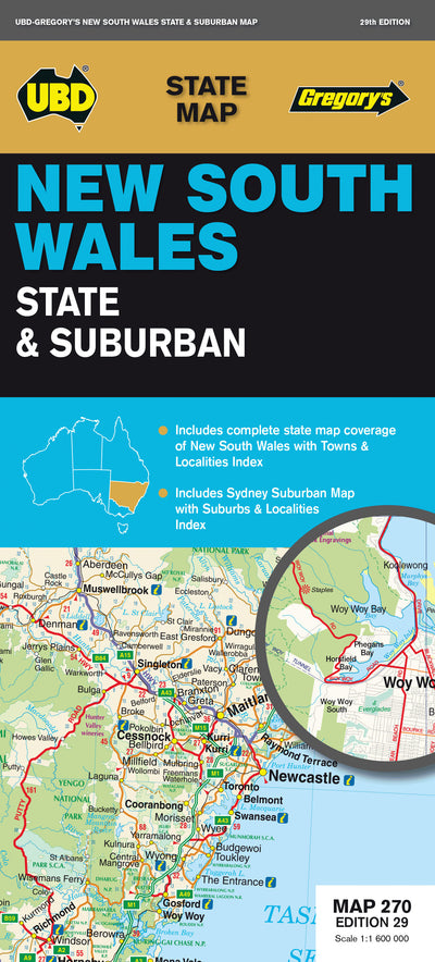 UBD-Gregory's New South Wales State & Suburban, Map 270, edition 29 Preview 1