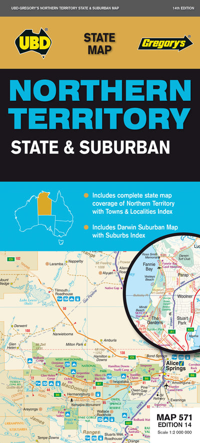 UBD-Gregory's Northern Territory State & Suburban, Map 571, edition 14 Preview 1