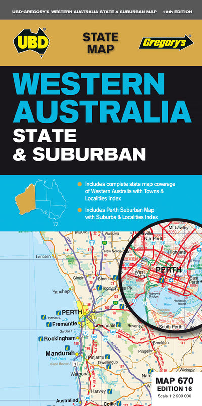 UBD-Gregory's Western Australia State & Suburban, Map 670, edition 16 Preview 1