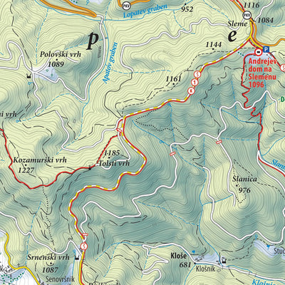 Smrekovec, Raduha, Olševa, Peca, Uršlja gora East 1:30.000 PZS Preview 2