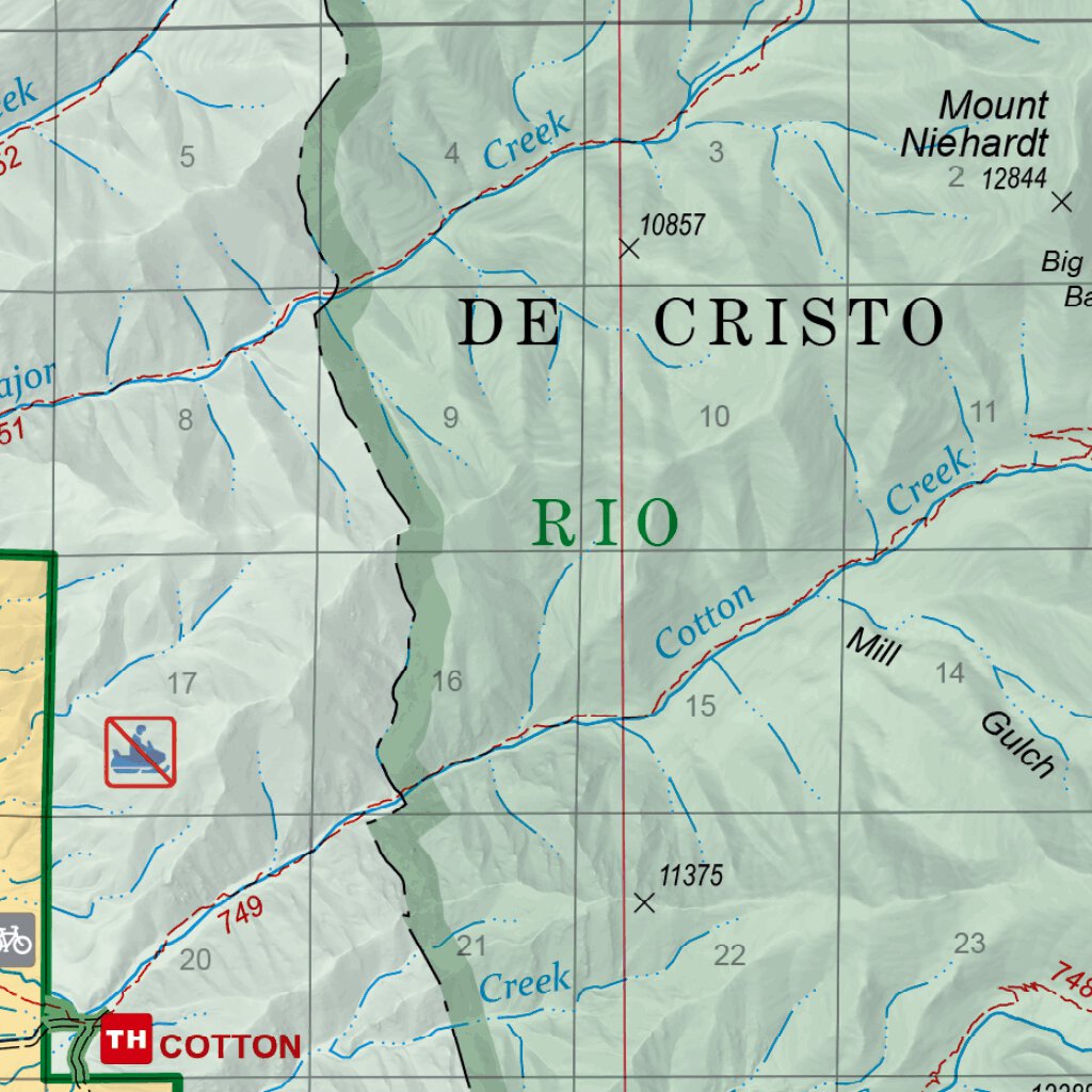 Rio Grande National Forest Visitor Map - Saguache Ranger District (East ...