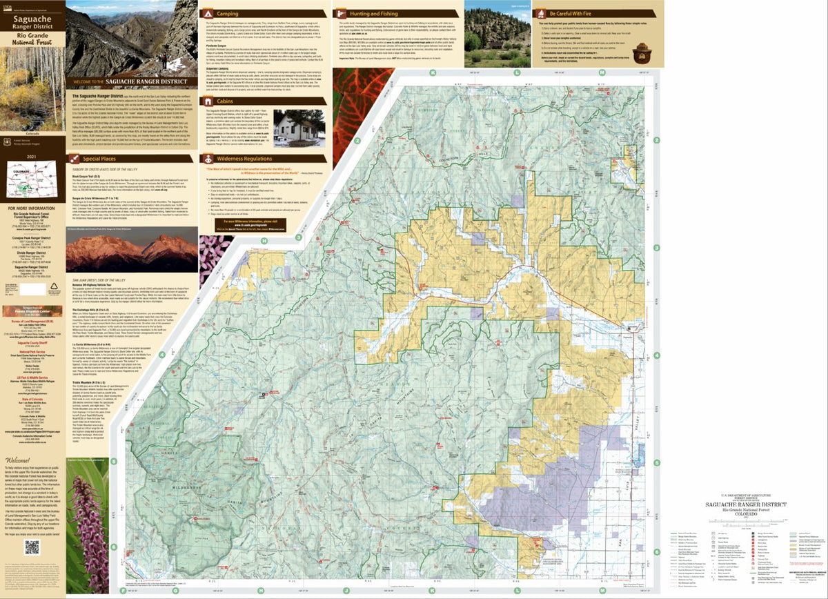 Rio Grande National Forest Visitor Map - Saguache Ranger District (West ...