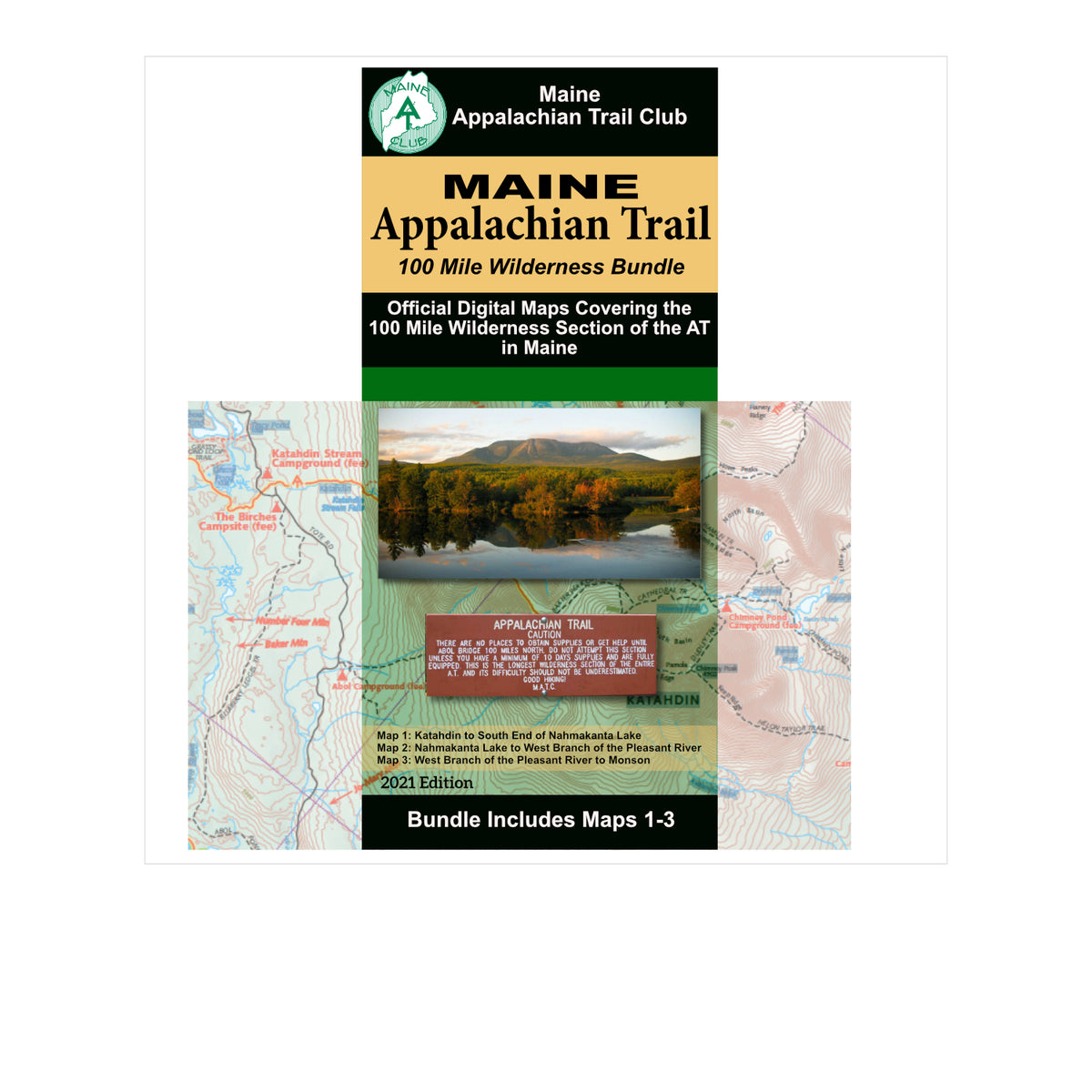 Appalachian Trail in Maine - 100 Mile Wilderness Map by Maine