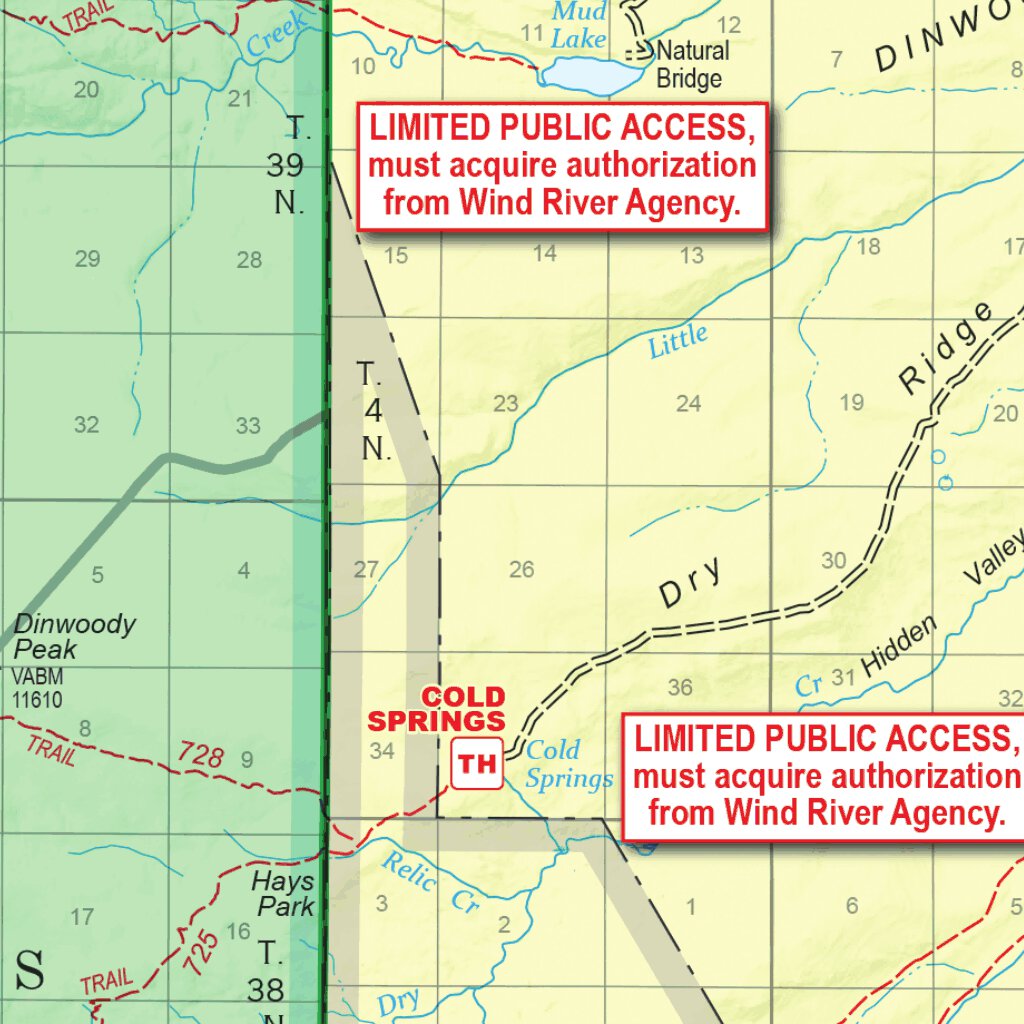 Shoshone National Forest Visitor Map (South Half) - Wind River ...