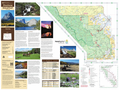 Shoshone National Forest Visitor Map (South Half) - Wind River & Washakie RDs (South Area) Preview 1
