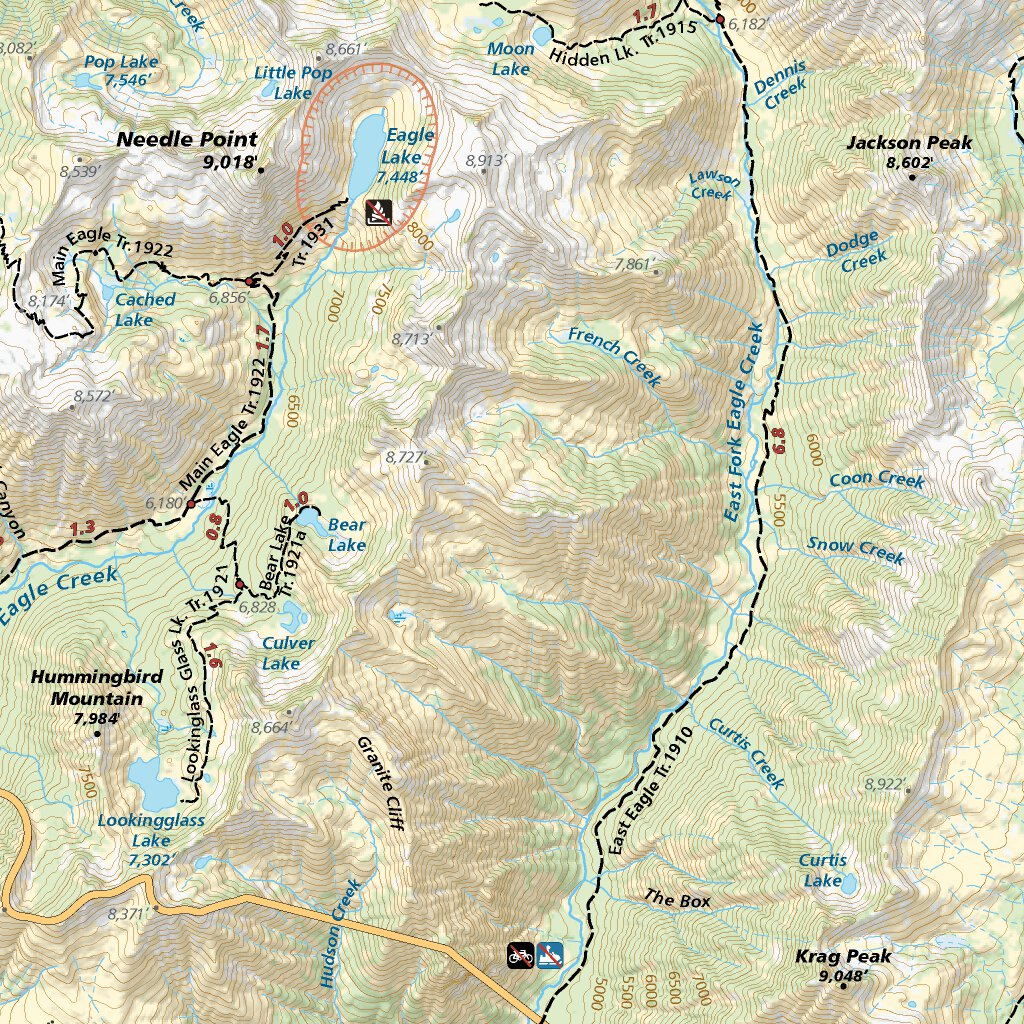 Eagle Cap Wilderness/Wallowa Mountains, Oregon Trail Map