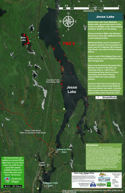 Jesse Lake - Nipigon River Fishing Map Preview 1