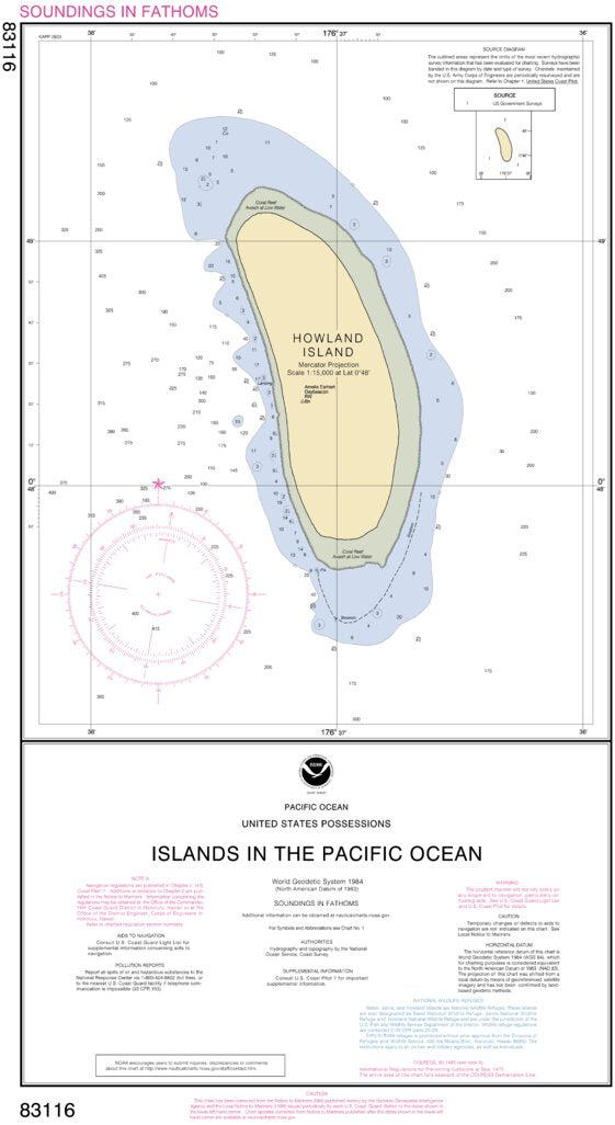 Howland Island Map by National Oceanographic & Atmospheric ...