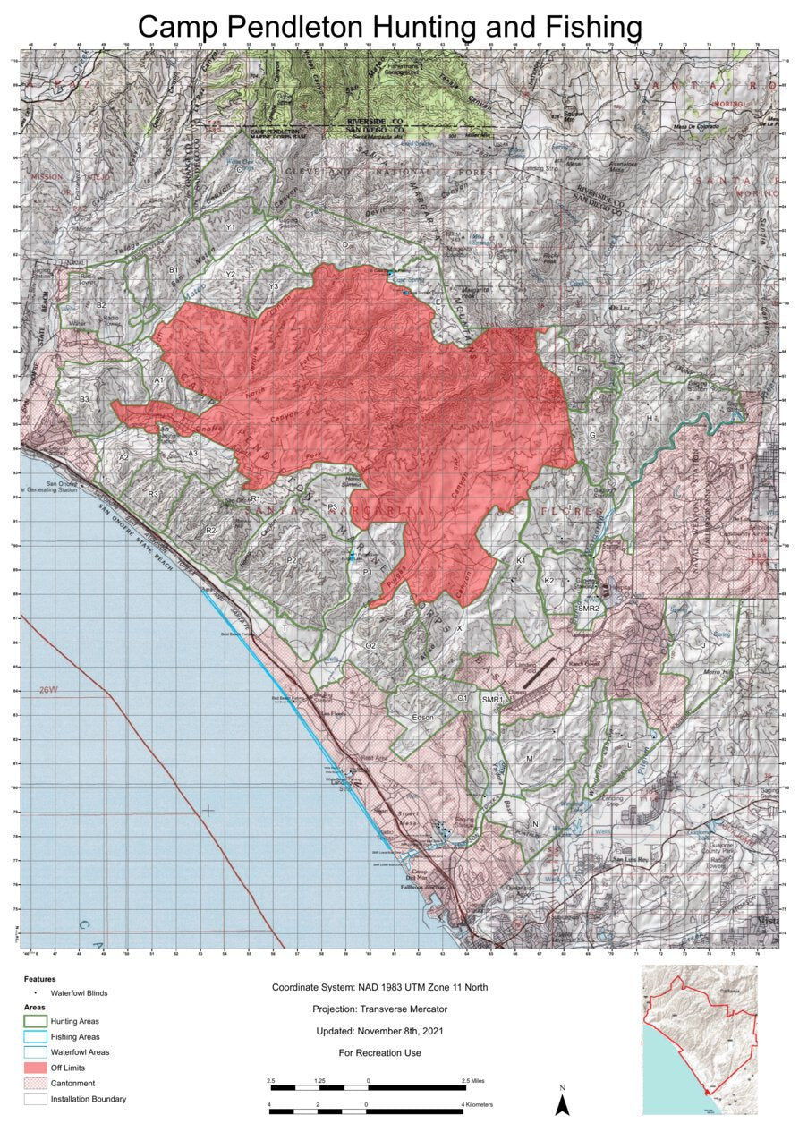 Camp Pendleton Hunting and Fishing Map by iSportsman | Avenza Maps