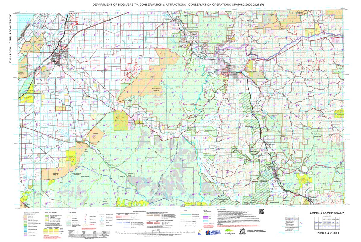 COG Series Map 2030-14: Capel and Donnybrook by Western Australia ...