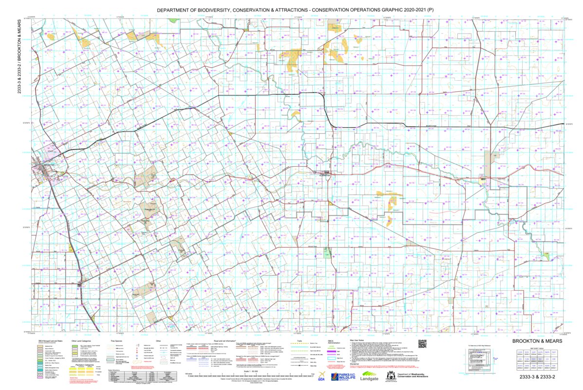 Map Mears COG Series Map 2333-23: Brookton and Mears by Western Australia ...