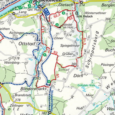 Traun Bikeway and Hiking Map East Preview 2