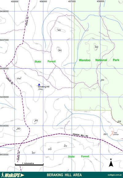 WalkGPS - Beraking Hill Walk Area - Darling Range Preview 1