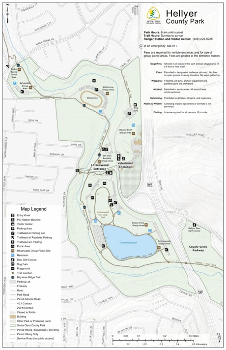 Hellyer County Park Guide Map Preview 1