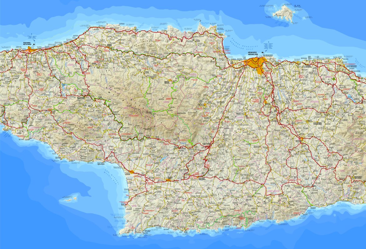 Creic Map Central Crete, Greece Map by Terrain Editions | Avenza Maps