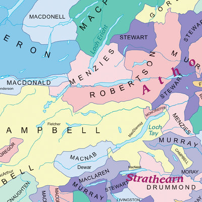 Collins Tartans Map of Scotland Preview 2