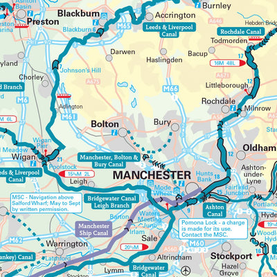 Collins Nicholson Waterways Map of Great Britain – Main Map Preview 3