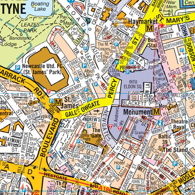 A-Z Newcastle Upon Tyne Street Map Preview 2