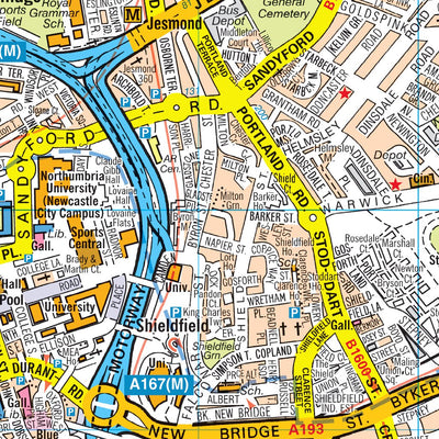 A-Z Newcastle Upon Tyne Street Map Preview 3