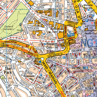 A-Z Nottingham Street Map Preview 2